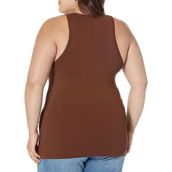 The Drop brown size large top Fitted Cutaway Racer Tank Sweater - Picture 2 of 5